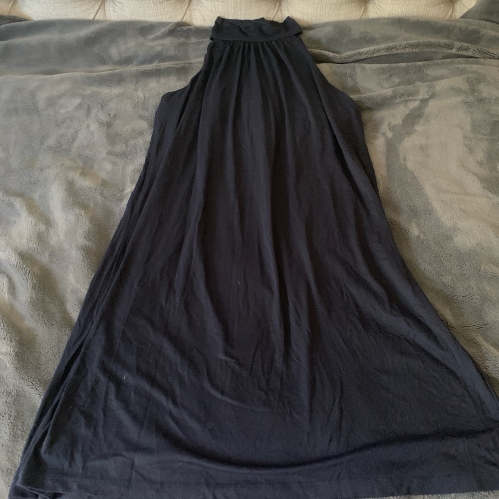 Susana Monaco Blue Mock Neck Sleeveless Mini Sundress